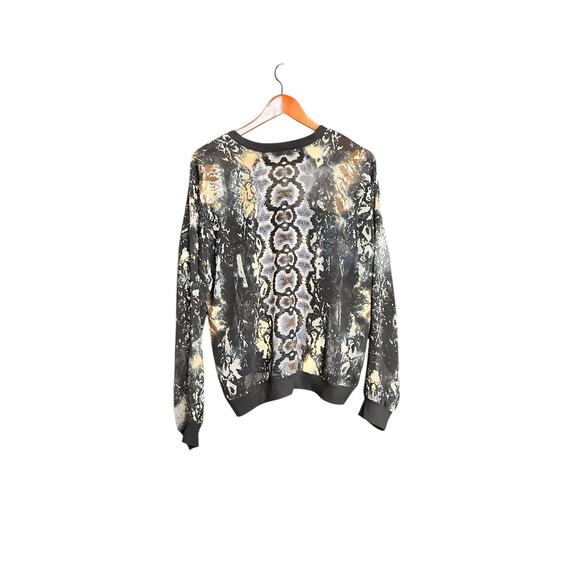 CAbi Python Retro Print Chiffon Blouse Size L - Picture 2 of 8